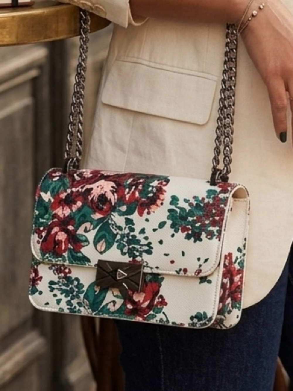 United Colors of Benetton Floral Crossbody Bag Boho Festival Event Feminine NWT